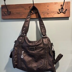 🔥🆕🔥 Angel Barcelo Black Washed Leather Hobo Crossbody Bag